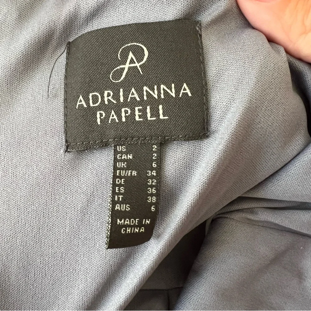 NEW NWT Adrianna Papell BHLDN Idris Open Back Maxi Gown Hydrangea Gray Blue